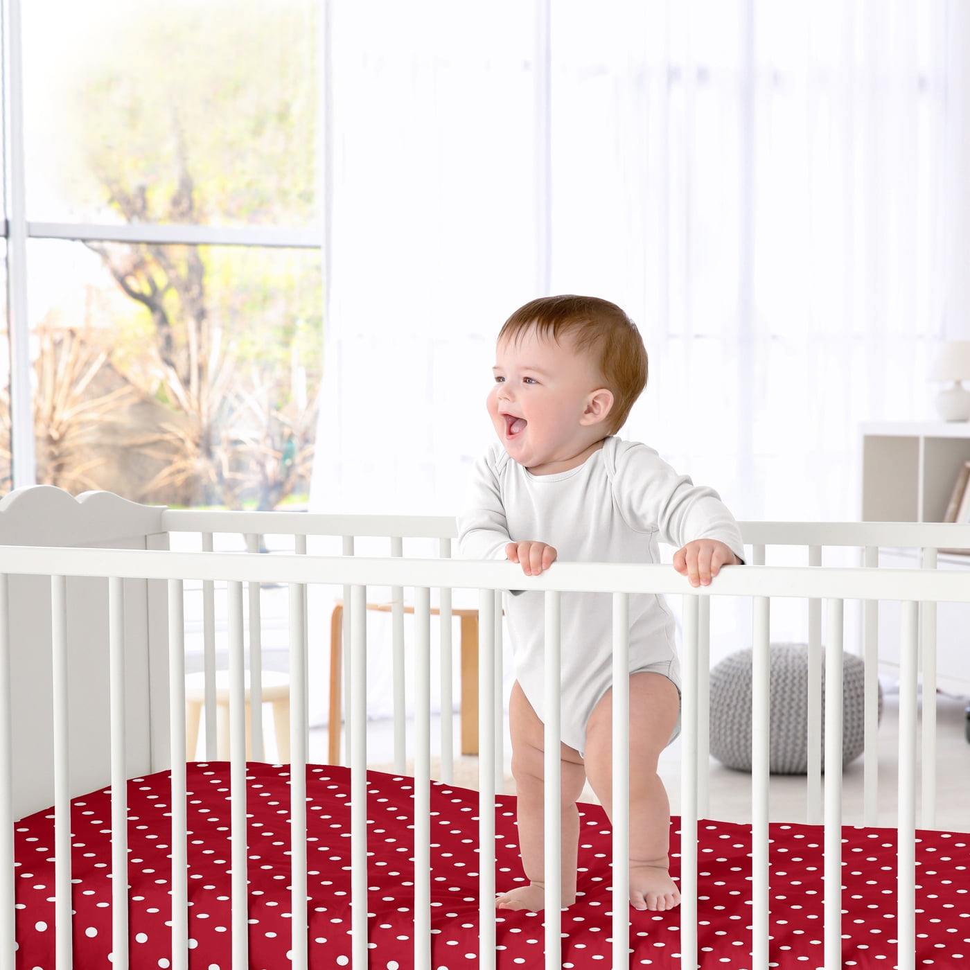 Sweet Jojo Designs Little Ladybug Red and White Fitted Crib Sheet