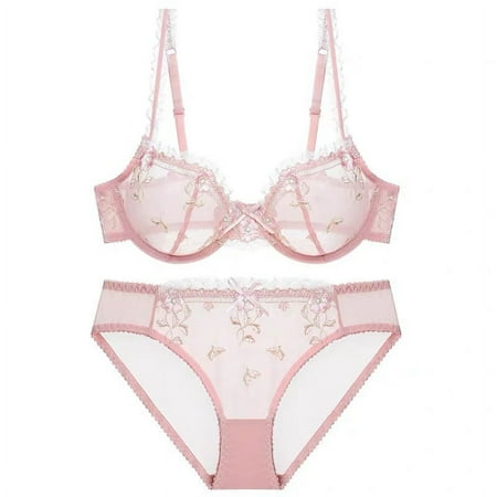 Lightweight Wired Sexy Plus-size Women s Lingerie Set  Comfortable and Transparent Lace Bra  Stylish and Feminine