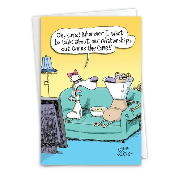 NobleWorks Funny Anniversary Greeting Card with 5 x 7 Inch Envelope (1 Card) Couple, Husband, Wife, Parents Anniversary Congratulations Talk Cone 9738