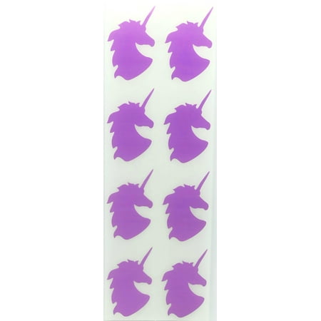 Royal Green Magical Unicorn Decoration Stickers for Kids Arts and Crafts in Pastel Purple - 80 Pack