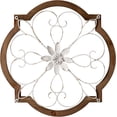 thumbnail image 5 of Sintosin Vintage Metal Scroll Wall Decor 22", Hanging Farmhouse Distressed White Wrought Iron Wall Decor, Wood Frame and Metal Flower, Metal Wall Art Decor for Living Room Entryway Hallway, 5 of 9