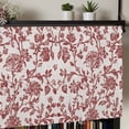 thumbnail image 5 of Farmhouse Red Kitchen Valances for Windows, Vintage Flower Leaf Botanical Plant Bathroom Window Valances 60x18 Inch Rod Pocket Window Treatments Valance Curtains for Living Room Bedroom Decor, 5 of 9