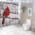 thumbnail image 7 of BCIIG Red Bird Snow Chic Modern Bathroom Decor Shower Curtain Set 69"x72, 7 of 7