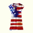 thumbnail image 4 of LSLJS Robe Fille 4 Juillet, Tenue Bébé Fille Manches Courtes Drapeau USA Étoile Rayée, 4 of 5