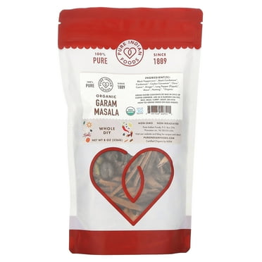 Pure Indian Foods Organic Garam Masala, Whole DIY, 8 oz (226 g)