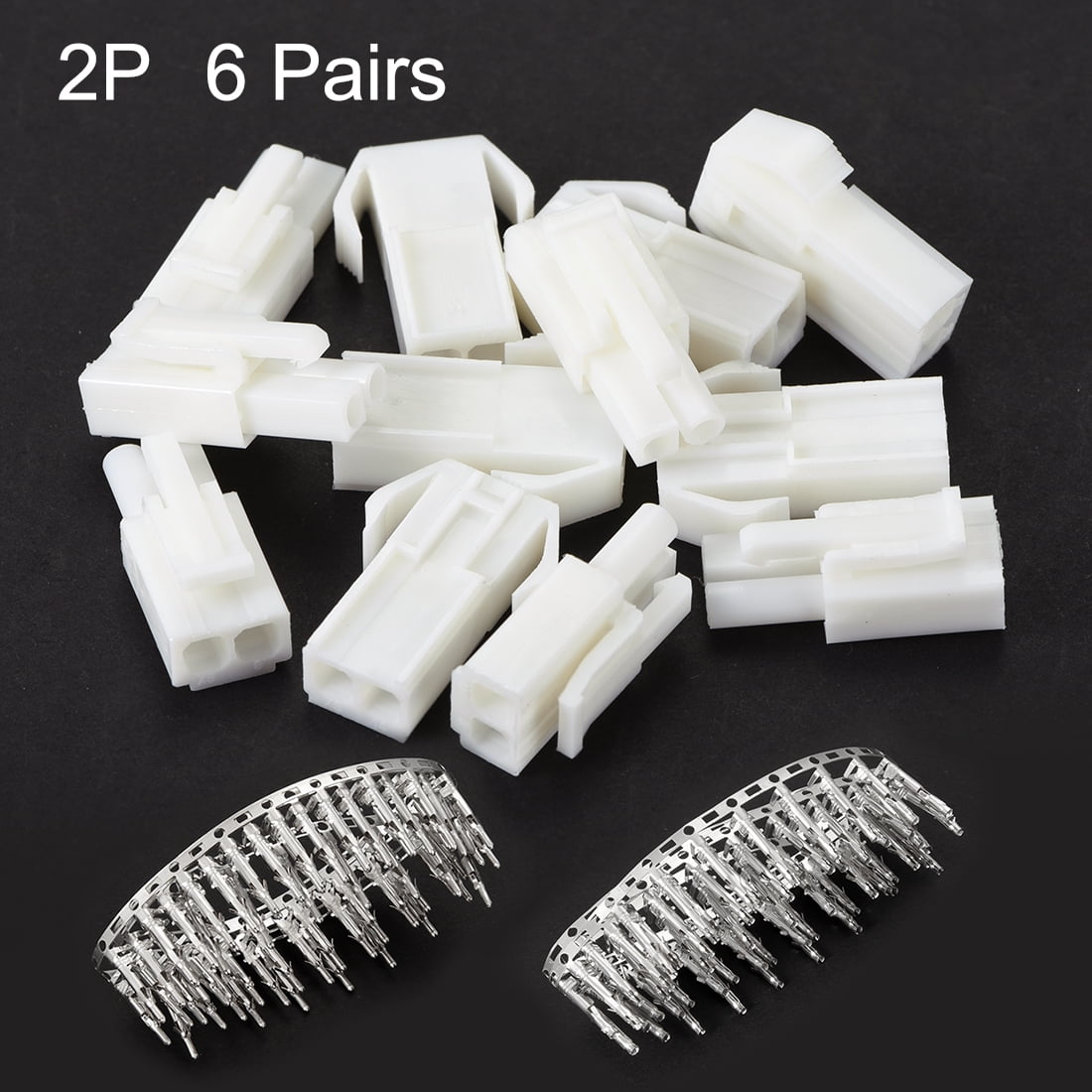 6 Pairs 4.5mm 2 Pin Male Female JST-SM Housing Crimp Terminal Connector