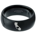 thumbnail image 2 of Tungsten California The Golden State Heart Band Ring 8mm Men Women Comfort Fit Black Dome Polished, 2 of 4