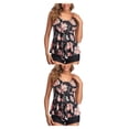 thumbnail image 3 of Sonducket Conjuntos de ropa de salón cómodos y frescos para mujeres - Sin mangas Conjuntos de ropa de salón de seda de leche para negro 2XL 2piezas, 3 of 6
