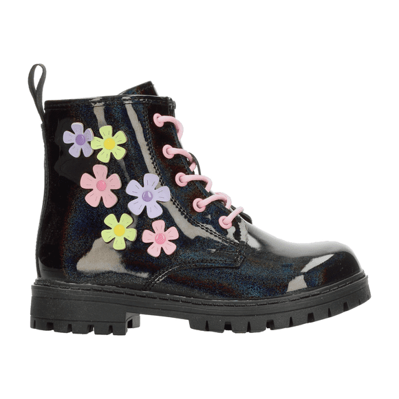 Bota Vavito Niña Bebé Negro Casual Flores T15-18 negro 16.5