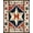 Navy Red Cream, Pattern 11, variant on ODIKA 8'x10' Washable Area Rug Primitive Folk Vintage Lettering Distressed Farmhouse Border for Living Room, Under Sectional, Family , Durable, Non-Slip