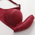 thumbnail image 5 of CAICJ98 Bras for Women No Underwire No Underwire Full Coverage Padded Push Up Wirefree Bras Seamless Bralette Soft Comfort Everyday Bra Red,48, 5 of 7
