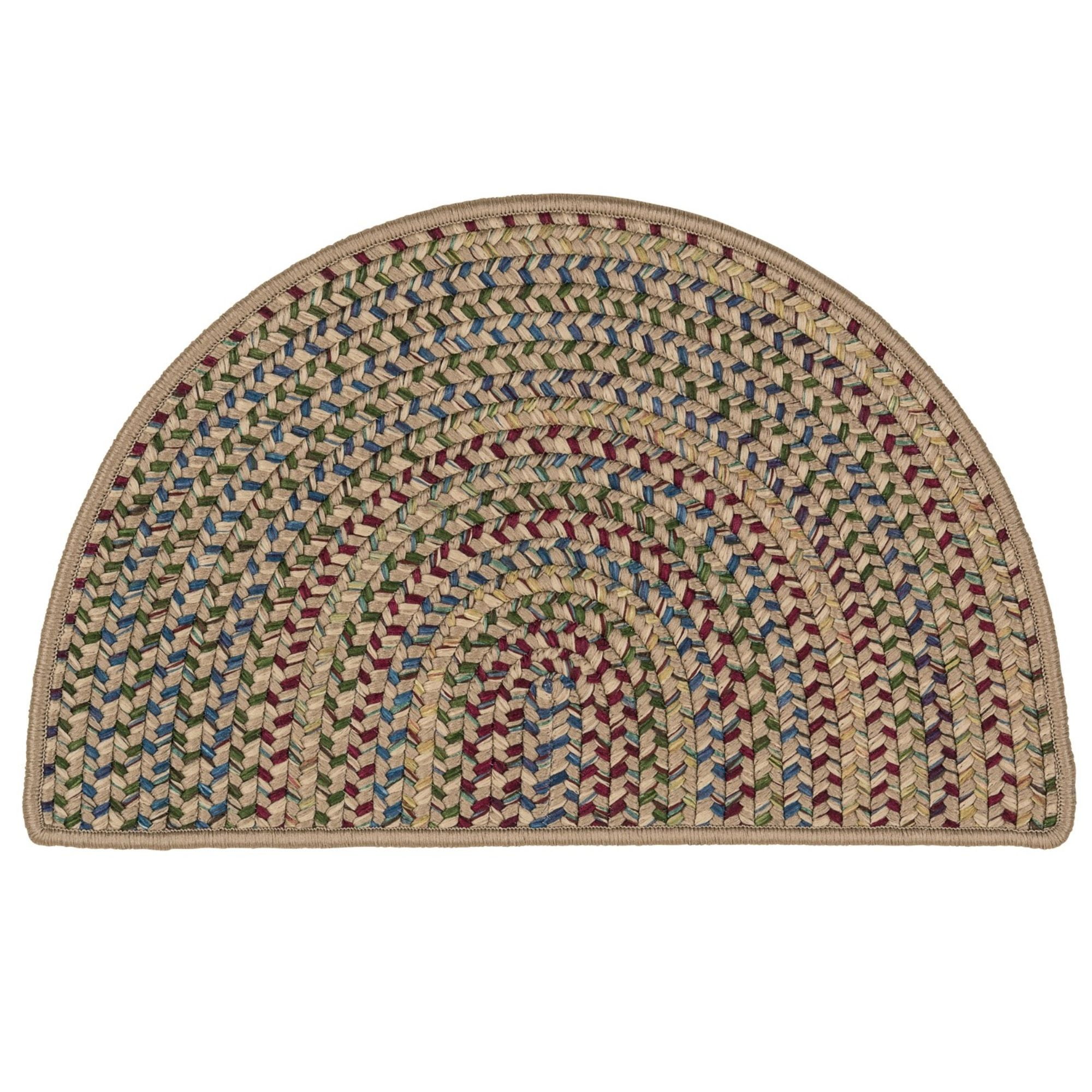 2.5' x 3.8' Brown and Blue All Purpose Handcrafted Reversible Half