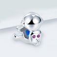 thumbnail image 3 of 925 Sterling Silver Great Astronaut Embraces Heart Gemstone Charm for Bracelet Charms Bangle Pendant Jewelry, 3 of 5