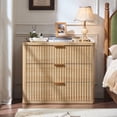 thumbnail image 6 of 31" W 3-Drawer Nightstand Set of 2 with Oversized Large Storage, Modern Night Stands Bedside Table with Gold Handles for Bedroom Living Room Entryway, 6 of 10