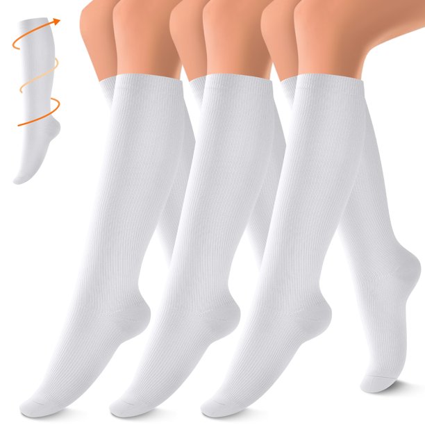 3 Pairs Copper Compression Socks for Women & Men Circulation 1520 mmHg