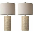 thumbnail image 2 of Modern Ceramic Table Lamp Set of 2, Table Lamps for Living Room, Rustic Farmhouse Bedside Lamps Nightstand lamp for Bedroom, Desk Lamp for End Table Home Decor Beige, 2 of 9