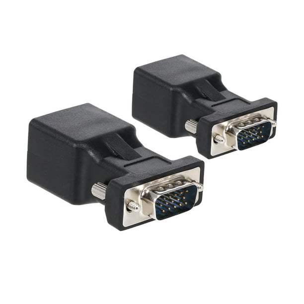 2 pièces adaptateur VGA vers RJ45 adaptateur VGA mâle vers RJ45  convertisseur de Port Ethernet CAT5e CAT6 adaptateur de câble réseau