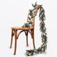 thumbnail image 5 of Artificial Christmas Garland 6.5Ft - Realistic Flocked Pine Greenery for Stair Railing, Mantel, Fireplace, Front Door, Holiday Party Decor with Green Cones, 5 of 6