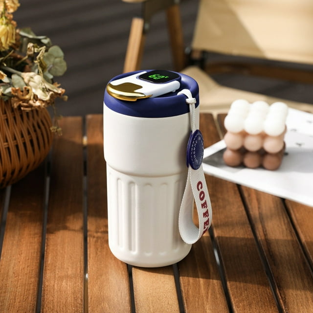 Vaso Térmico Con Pantalla De Temperatura, Acero Inoxidable 316, 16,5 Cm De Alto, Tapa Inteligente Con Pantalla Táctil Y Diseño a Prueba De Fugas, Para Bebidas Frías Y Calientes.,Vsgery