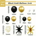 thumbnail image 5 of 147pcs 112pcs, Happy New Year Black Golden Explosion Star Balloon Arch Set,Glitter Balloons, Suitable for Birthday Parties, Anniversaries, Indoor and Outdoor Activities Graduation, 5 of 5