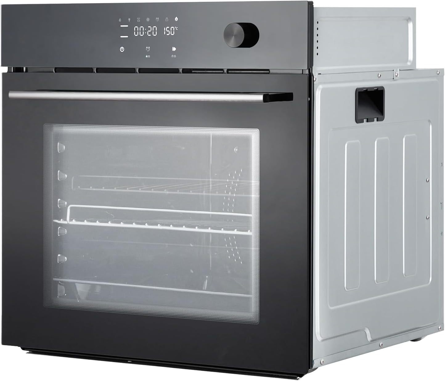 HELLONE 24" Single Wall Oven, Built-in Electric Ovens with 11 Cooking Modes, 3000W, 240V, 2.5 CF Convection Built-in Oven, Stainless Steel, Touch Control, Timer, Safety Lock