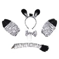 thumbnail image 1 of Conjunto De Cola De Orejas De Animales Strade Fareast Limited Cosplay Para Niños Fiesta De Carnaval Tigre Blanco Y Negro, 1 of 8
