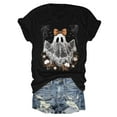 thumbnail image 4 of enyan Halloween Ladies Fall Tops Tee Pumpkin Graphic Cute Ghost Tops Tee Fall Short Sleeve Tops Oversized Tshirts Teen Aesthetic Clothing Black,XXXL, 4 of 5