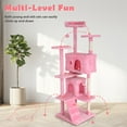 thumbnail image 7 of CL.HPAHKL 70in Cat Tree Tower, Multi-Level Cat Tower Furniture Activity Center with Platform Scratching Posts Stand House Condo and Toy, Cat Condos for Indoor Cats Activity Relaxing, Pink, 7 of 7