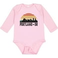 thumbnail image 3 of Inktastic Portland Oregon Skyline Retro Sunset Boys or Girls Long Sleeve Baby Bodysuit, 3 of 5