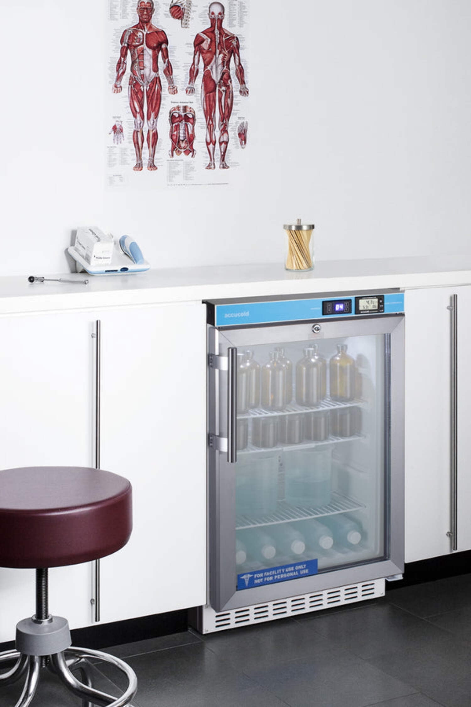 Accucold ACR46GLCAL 20" Built-In Glass Door Pharmacy Refrigerator, 2.65 Cu.Ft., NIST Certified
