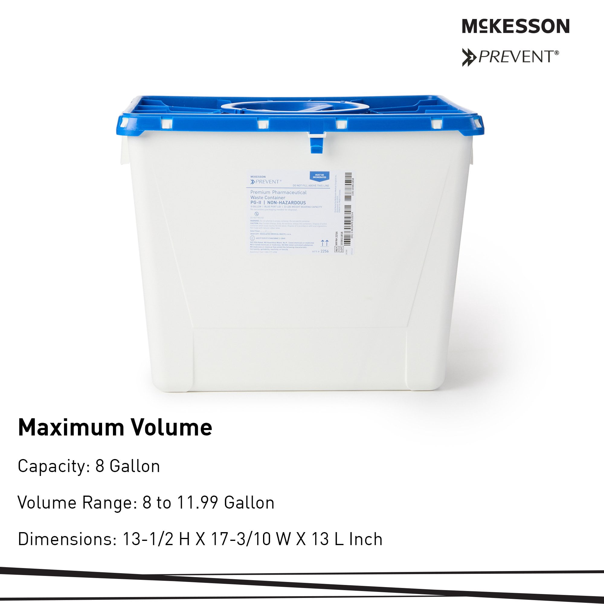 McKesson Prevent Pharmaceutical Waste Container 8 gal. Vertical Entry