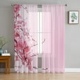 thumbnail image 4 of Pink Gradient Dense Cherry Blossom Flowers Tulle Curtains for Living Room Bedroom Modern Kitchen Sheer Curtain for Voile Curtain, 4 of 7