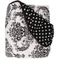 thumbnail image 6 of Bacati - Classic Damask White/Black Quilted Top 100% Cotton Percale with Polyester Batting With Pin Dots Gusset Diaper Changing Pad Cover, Pin Dots, 6 of 6