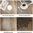 thumbnail image 3 of Vinyl Placemats Sets of 4 Non-Slip Washable Heat Resistant Round PVC Table Mats for Morden Kitchen Dining Table Wedding,Sliver, 3 of 7