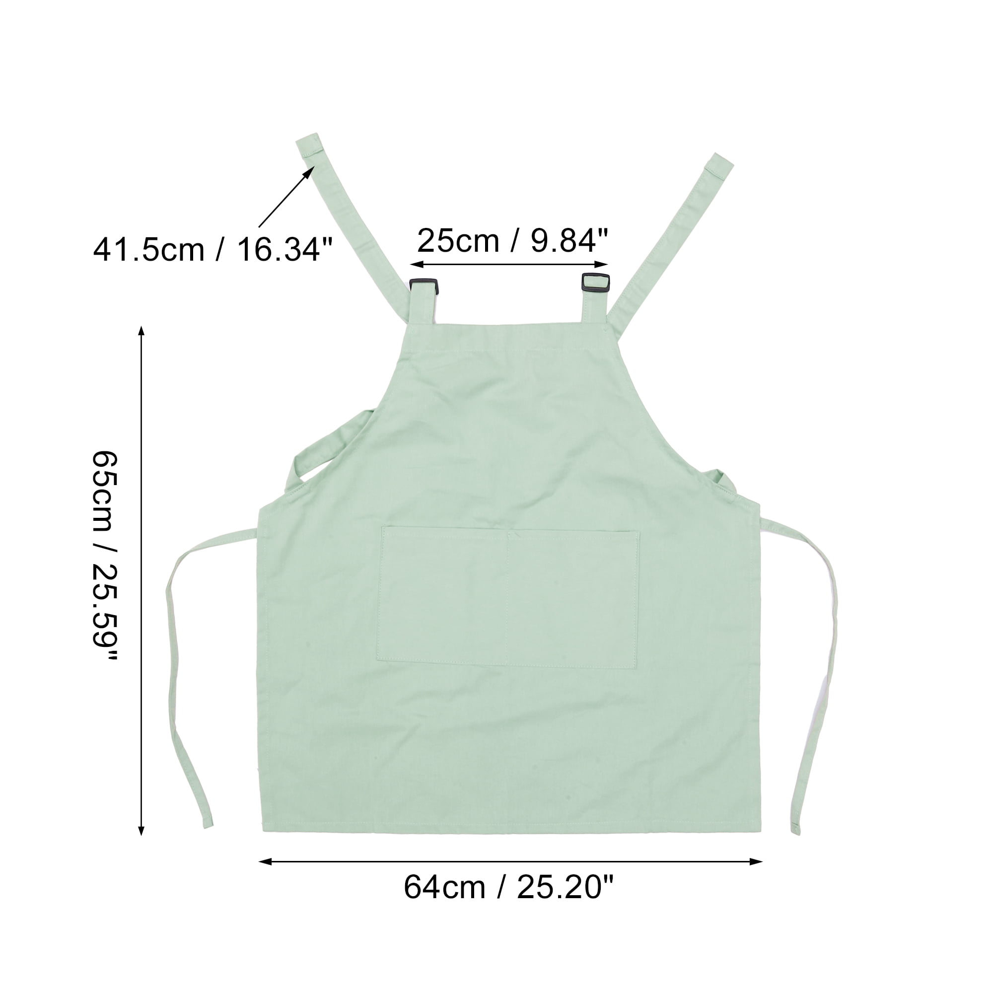 Unique Bargains Kitchen Apron with Headband Cotton Apron Green 25.59"x25.2"