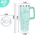thumbnail image 5 of 40 OZ Sea Turtle Tumbler with Handle & Straw - Insulated Stainless Steel Travel Mug & Water Bottle - Hawaiian Ocean Turtle Design - Coffee Cup, Gift for Her, 5 of 5