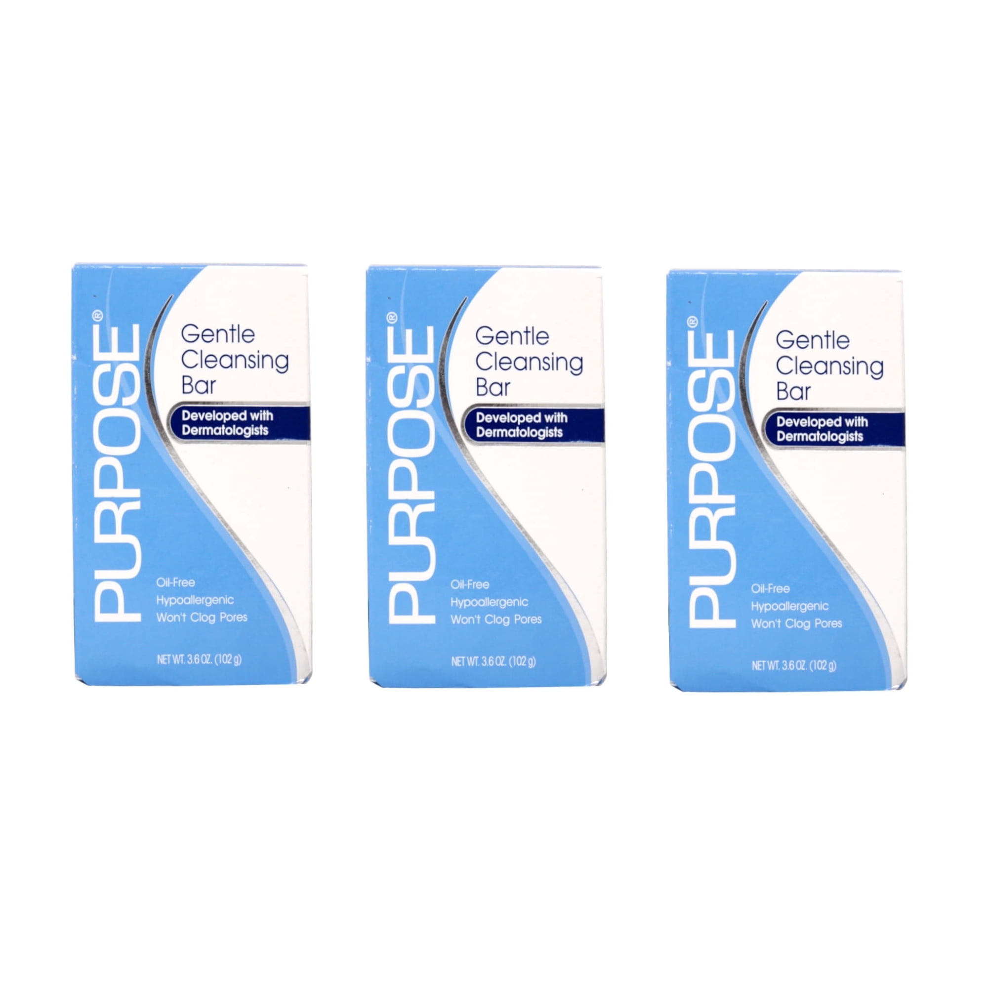 Purpose Gentle Cleansing Bar Soap, Oil Free And Hypoallergenic - 3.6 Oz, - 3 Pack