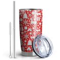 thumbnail image 2 of 20oz Tumblers Red Christmas Deer and Gift Pattern Stainless Steel Vacuum Insulated Double Wall Travel Tumbler Cups Mug with Lid and Straw,Cleaning Brush for Cold & Hot Drinks, 2 of 7
