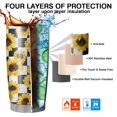 thumbnail image 7 of 20 Oz Checke Sunflower Coffee Tumbler Double Wall Insulated Stainless Steel Water Bottle | Metal Reusable Thermoses Flask with Cup Cap | Leak & Sweat Proof with Anti-Dust Lid, 7 of 7