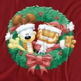 thumbnail image 2 of Garfield T-Shirt Christmas Wreath Unisex Graphic Tee For Men & Women, 2 of 7