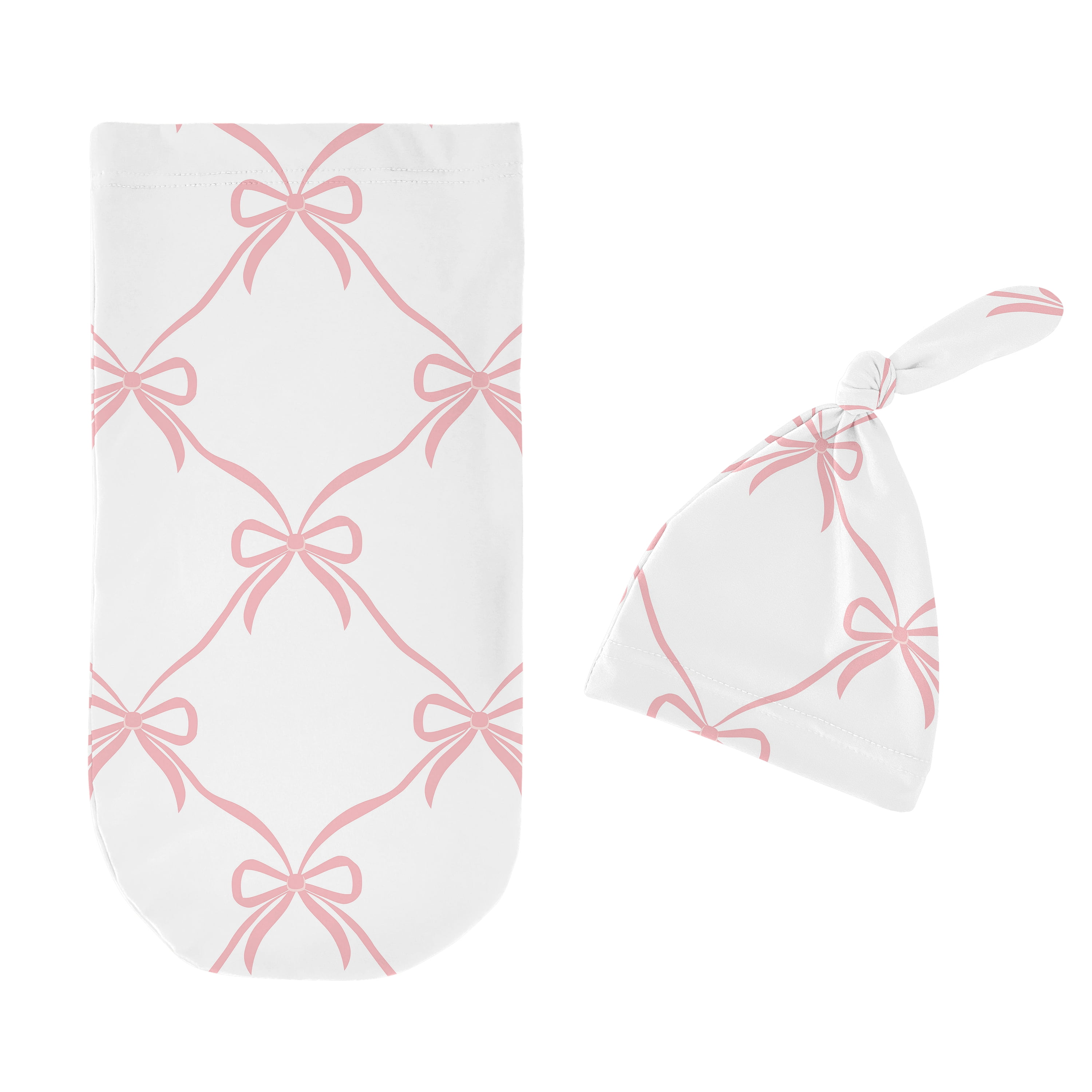 Sweet Jojo Designs Ballerina and Ballet Bows Girl Baby Cocoon and Beanie Hat Sleep Sack Set 2 Piece