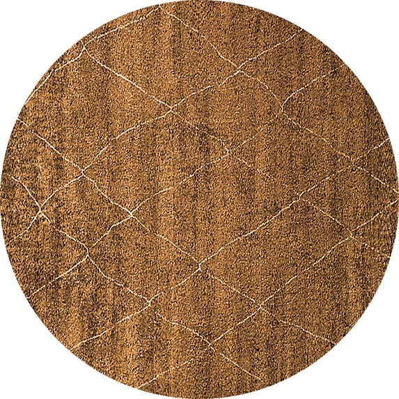 Ahgly Company Indoor Round Oriental Orange Industrial Area Rugs, 3' Round