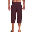 thumbnail image 6 of Mlzmgr Cotton Capri Pants for Men Straight Leg Drawstring Elastic Waist Capri Pants Casual Homewear Pants with Pockets, 6 of 7