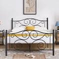 thumbnail image 3 of Katkuca Queen Size Metal Bed Frame with Headboard and Footboard, Mattress Foundation/No Box Spring Needed, Black, 3 of 9