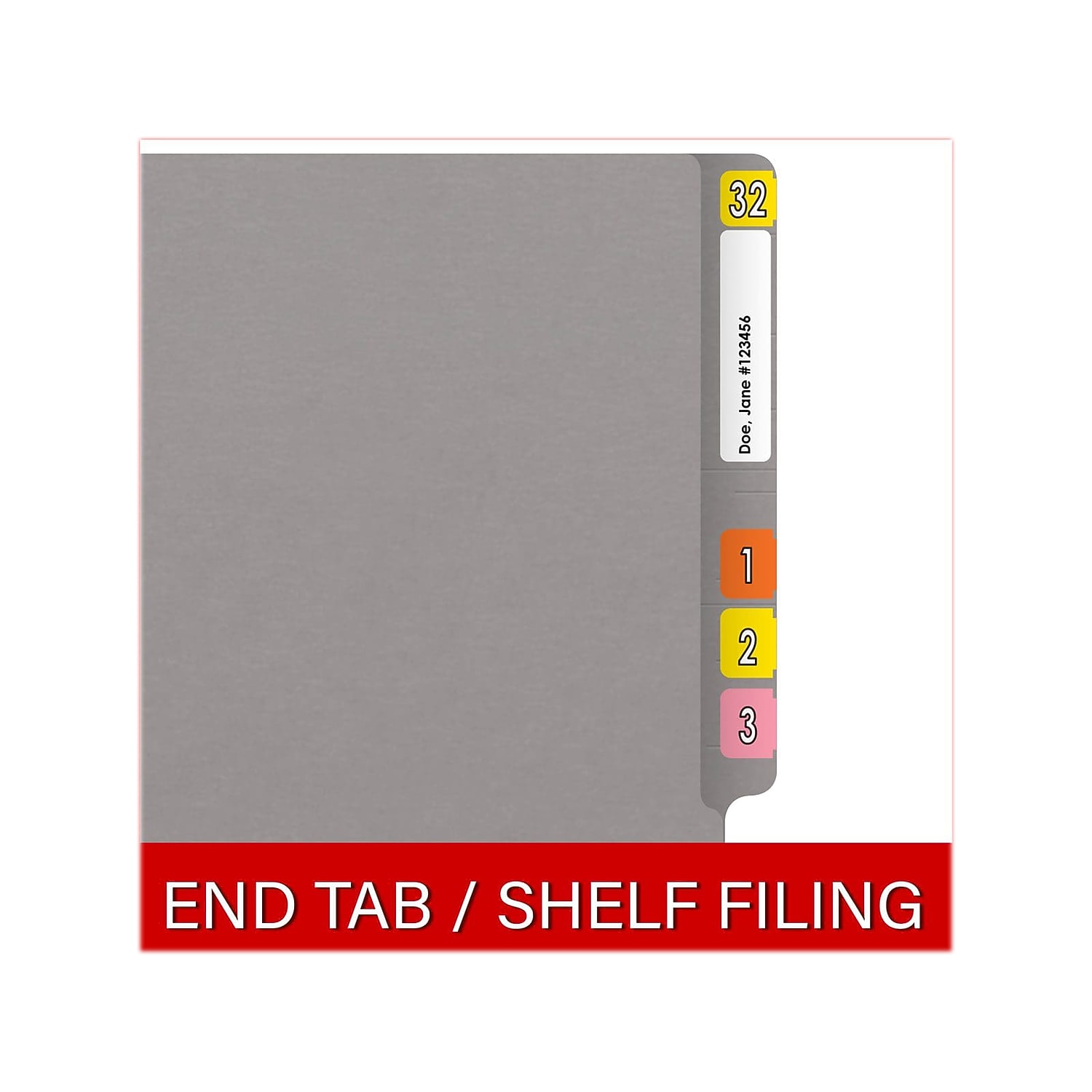 Medical Arts Press Reinforced End Tab File Folder Straight Cut Letter-Size Gray 50/Box (S-01502-GRY)