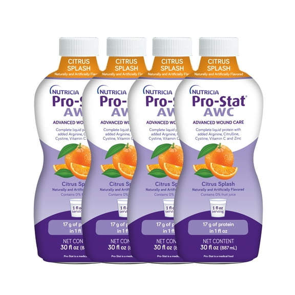 Pro-Stat Advanced Wound Care (AWC), Concentrated Liquid Protein Medical Food - Citrus Splash, 30 Fl Oz Bottle (Case of 4)