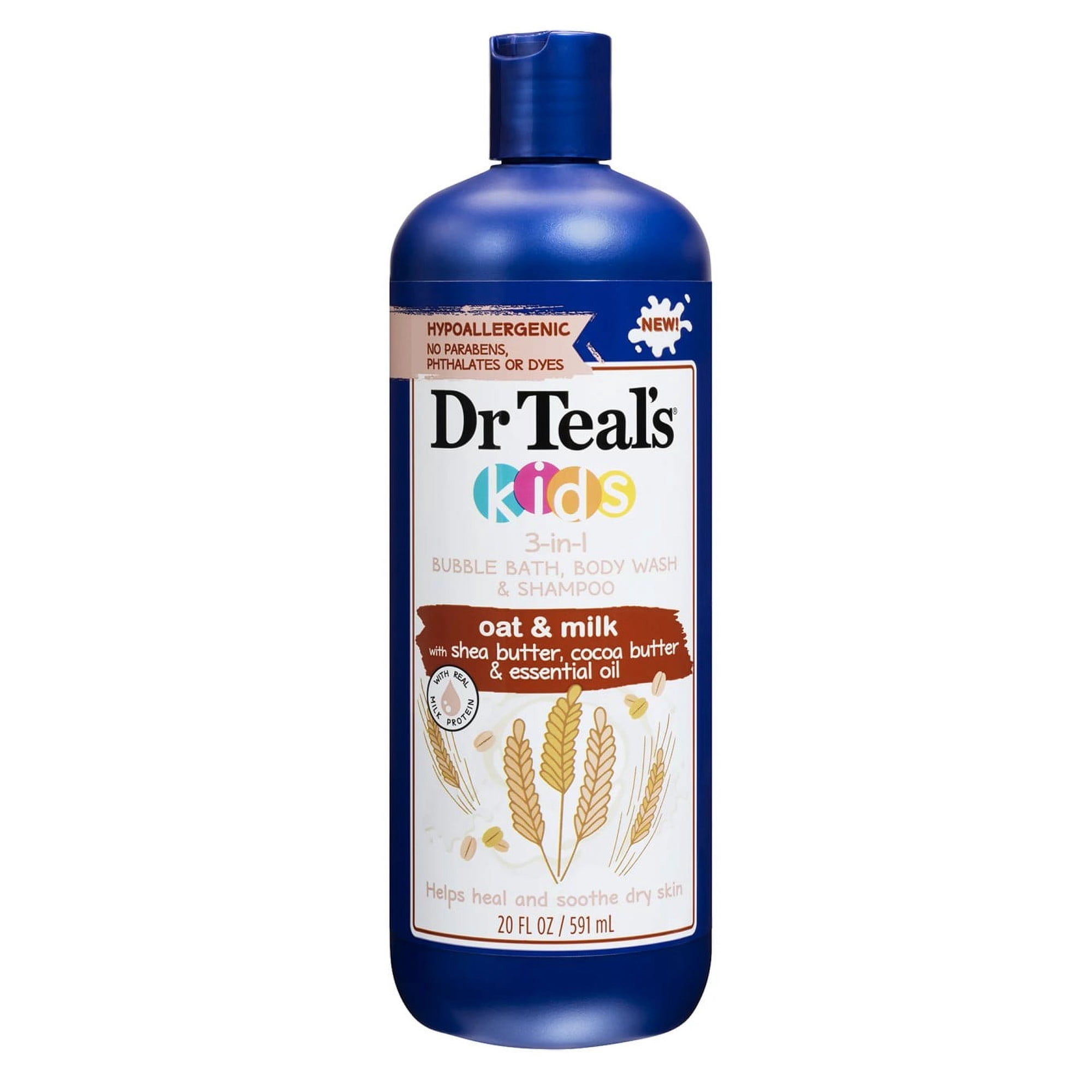 Dr Teals Kids 3-In-1 Shampoo / Bath / Body Wash Oat + Milk 20oz