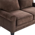 thumbnail image 5 of Serta Copenhagen 61" Round Arm Fabric Loveseat with Storage Dark Brown, 5 of 17
