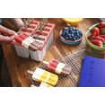 thumbnail image 2 of American Ice Pop Maker - Frozen Popsicle Mold Kit Moldes Para Paletas - 10 Large BPA Free Removable Plastic Molds + 50 Wood Sticks, Cleaning Brush, Healthy Kids Fruit & Cream Treats(Classic-10, Blue), 2 of 5