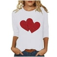 thumbnail image 2 of CFLVAEK Joyeuse Saint-Valentin T-Shirts pour Femmes Grande Taille T-Shirts Graphiques Double Cœur T-Shirts Décontractés à Manches Courtes T-Shirts Confortables à Col Rond Hauts des Fêtes Cadeaux de Saint-Valentin pour Elle TG, 2 of 4